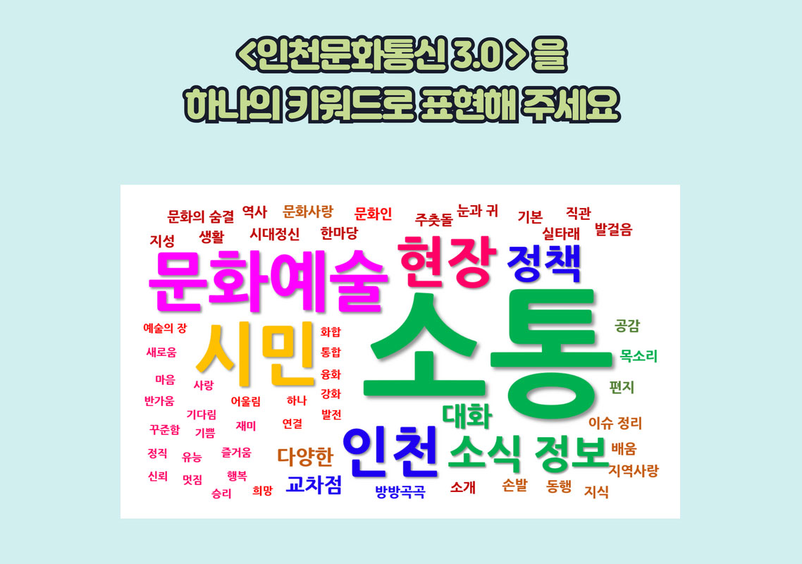 ＜인천문화통신 3.0＞을 하나의 키워드